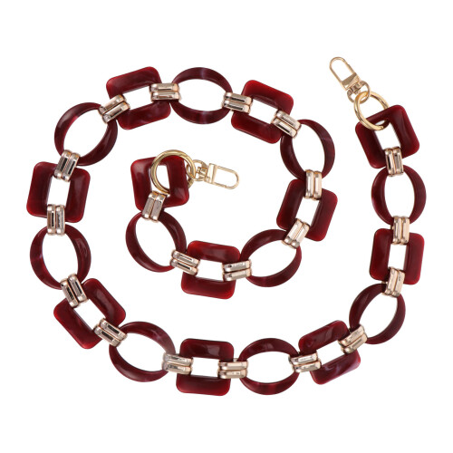 2Pcs Red Resin Retro Bag Chain Replacement Strap 1