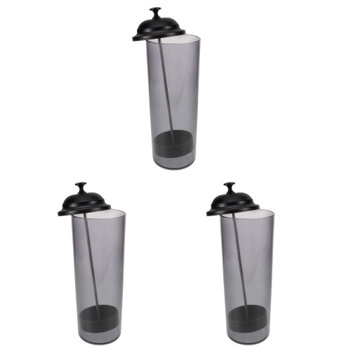 3Pcs Multi-Function Plastic Straw Holder Grey Countertop Storage