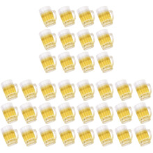 36Pcs Compact Resin Mini Beer Cups Yellow Decor for Mini Houses