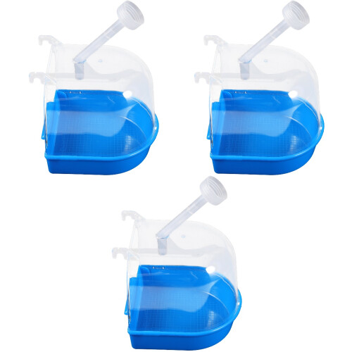 3Pcs Reusable Plastic Bird Bath for Cage Parakeet Bathing Cubes 2