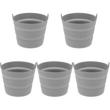 5Pcs Flexible Silicone Foldable Grill Bucket Oil Liner for Home Use