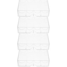 4Pcs Household Plastic Poker Chip Holder Transparent Multi-Grid Tray