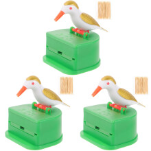 3Sets Plastic Toothpick Organizer Press Type with Lid for Home
