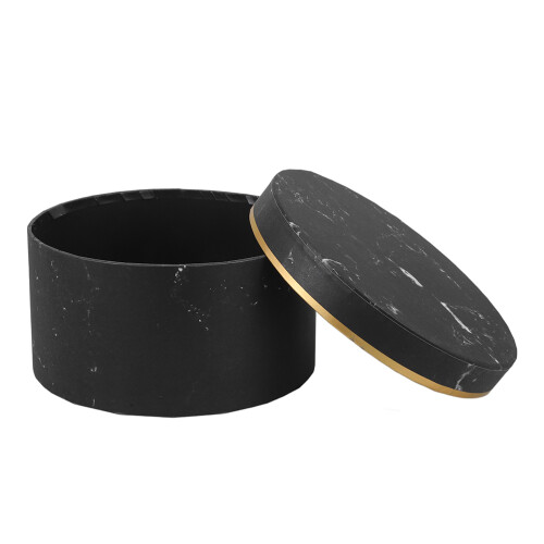 3Pièces Boîtes Papier Noir Aspect Pour Cadeaux Fleurs 1