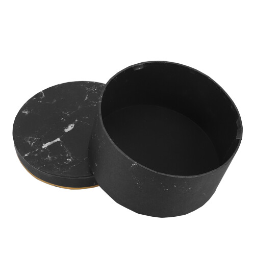 3Pièces Boîtes Papier Noir Aspect Pour Cadeaux Fleurs 2