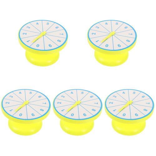 5Pcs White Plastic Teaching Turntables for Math Game Prizes