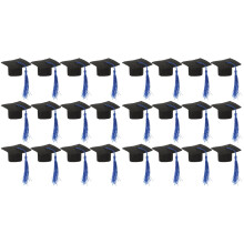 24Pcs Blue Mini Graduation Cap Covers Non-Woven Fabric Set