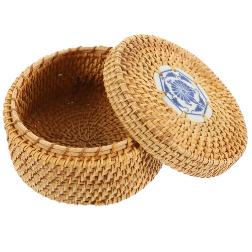 3Pcs Rattan Snack Box Light Brown Decorative Food Storage 2
