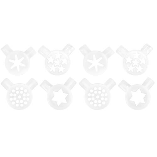 8Pcs Durable Ice Cream Machine Replacement Nozzles White Plastic Tips