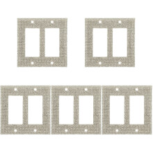 5Sets Elegant White Wall Socket Panel Cover Pc and Zircon Design
