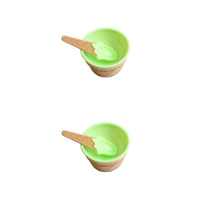 2Pcs Safe Green Ice Cream Bowls with Spoon for Kids Fun