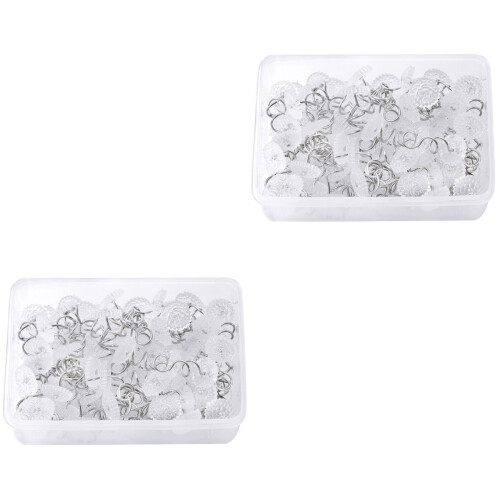 2 Pack Twisted Pins Black Thumb Tacks Fixings Large Quantity 2