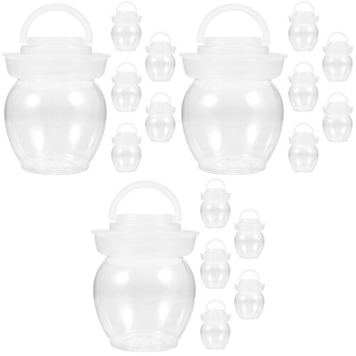 18Pcs Clear Plastic Fermentation Jars Airtight Pickle Storage Jars 2