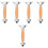 5Pcs Replaceable Wood Handles with Metal Guard Comfortable Grip 5