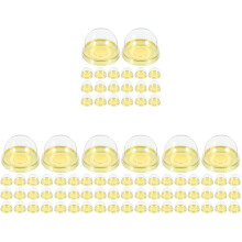 200Pcs PP Moon Cake Dome Boxes Golden Color Mini Cupcake Storage Boxes