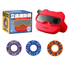 (Red 3 Cards) 3D Viewer Slide Projector, Kids Educational Science Toy