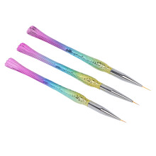3pcs Nail Art Liner Brushes Set, 7/9/12mm Nail Gel Painting Tools