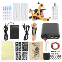Complete Tattoo Kit Power Supply Vibrant Tattoo Inks Professional Design Portable Nail Table With High Quality PU Leather Finish