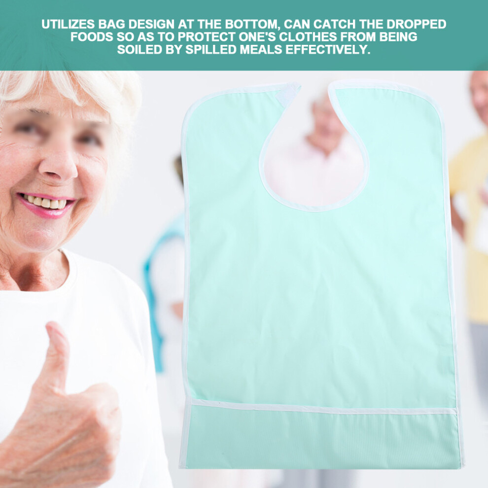Green Waterproof Adult Elder Dining Bib Clothes Protector Easy Wash & Reusable