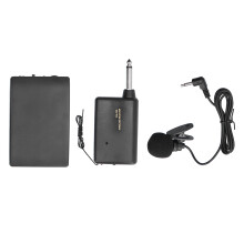 VHF-Ansteckmikrofonsystem, drahtloses Lavalier-Mikrofon, Echtzeitmonitor, Lautstärkeregler, FM-Sender und -Empfänger für Meetings, Vorlesungen und