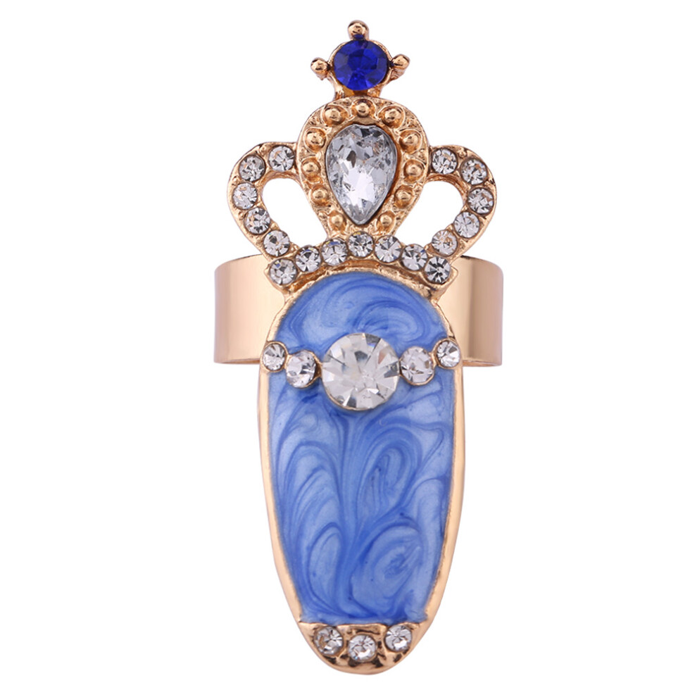 Exquisite Workmanship Nail Ring Versatile Tattoo Machine Inspired Fashion Nail Art Charm Adjustable Alloy Shining Crystal Accessories