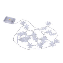 Iron Ornament Hanging Decor Battery Powered Christmas Light String20LED Snowflake Pattern for Holiday Parties Garden Decorations3Meters Multicolor