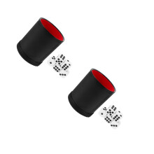 2Pièces Gobelets À Dés En Cuir PU Noir Pour Et Jeux En Famille