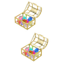 2Ensembles Boîtes De Pierres Acryliques Multicolores Jouets Et Décor