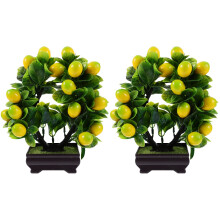 2Pièces Ornements Artificielles En Pot Simulées Multicolores