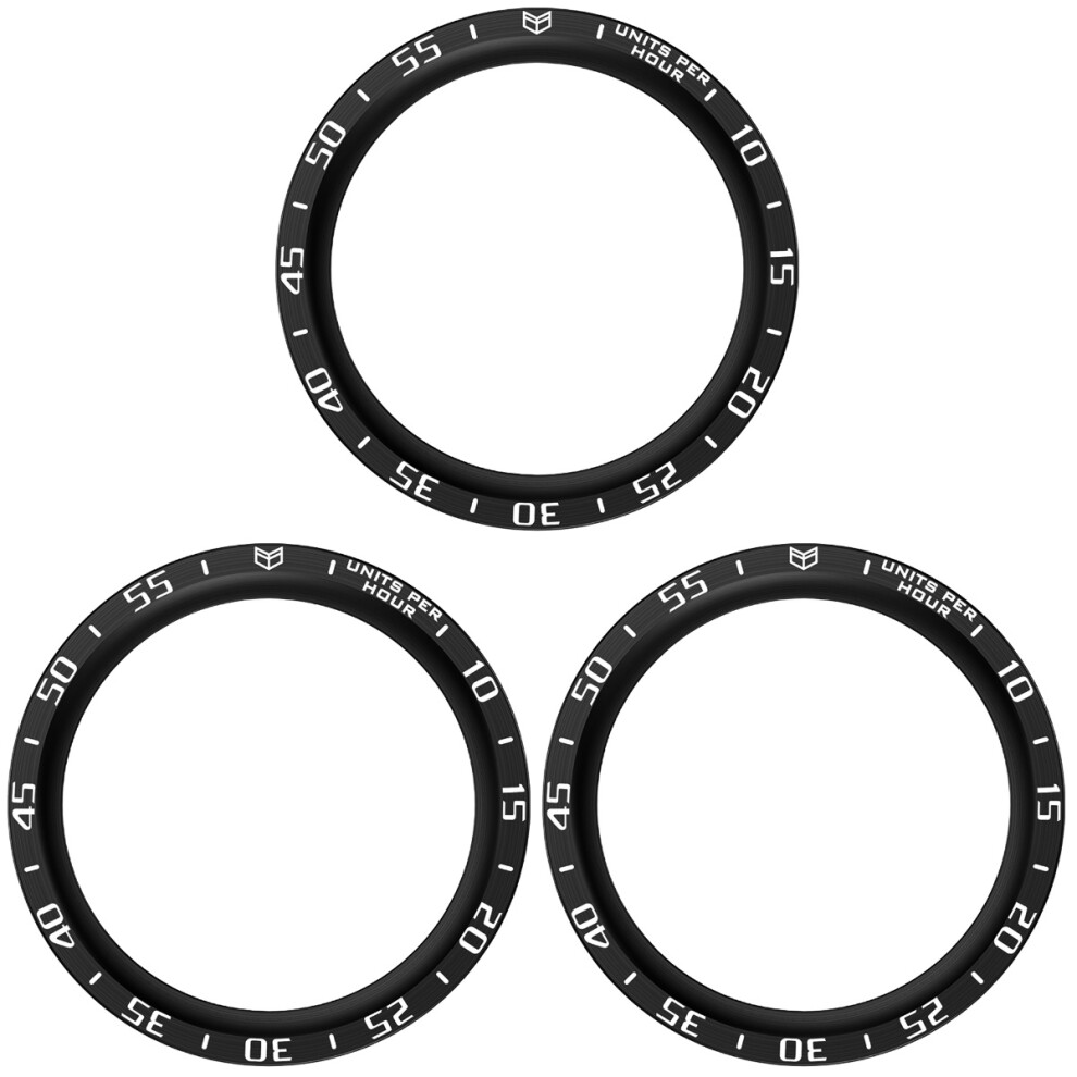 3Pcs Stylish Metal Watch Bezel Rings Durable Smartwatch Covers Black 3713122796269