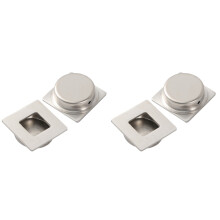 Set Of 2 Latch Kitchen Cabinet Knobs Pocket Door Pull Black