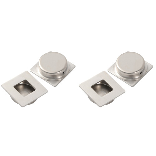 Set Of 2 Latch Kitchen Cabinet Knobs Pocket Door Pull Black