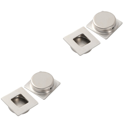 Set Of 2 Latch Kitchen Cabinet Knobs Pocket Door Pull Black 2