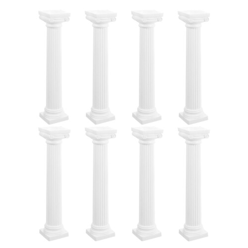 32Pcs White Plastic Mini Roman Pillar Cake Stands for Wedding Decor 1