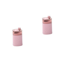 2Pcs Pink Automatic Toothpick Dispenser Straw Hard
