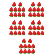 50Pcs Small Red Resin Strawberries Realistic DIY Decorative Fake Fruit