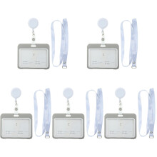 10Pcs Lightweight Grey Horizontal Badge Covers for Id and Bank Cards