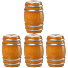 4Pcs Miniature Wooden Beer Barrel Coffee Color Micro Landscape Decor