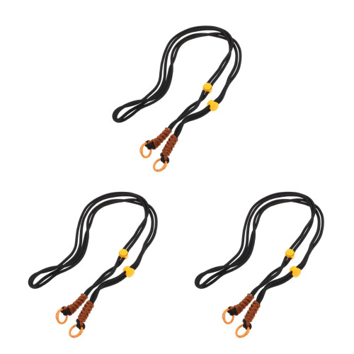 3Pcs Adjustable Black Phone Straps Crossbody Polyester Neck Lanyards