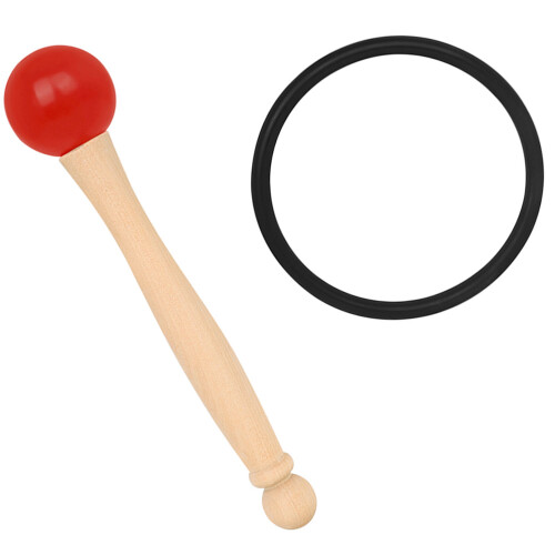 4Sets Professional Red Singing Bowl Sticks Rubber Head Non-Slip Handle 2