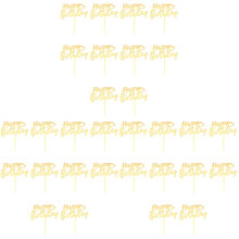 30Pièces Accessoires Cake Topper Papier Doré Pour Cupcakes Et Gâteaux