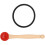 5Sets Portable Red Singing Bowl Mallet Set Rubber Head Wooden Handle 8