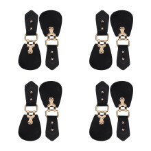 8Pcs Elegant PU Alloy Coat Buttons with Adjustable Waist Buckles Black
