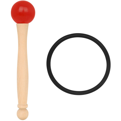 4Sets Professional Red Singing Bowl Sticks Rubber Head Non-Slip Handle