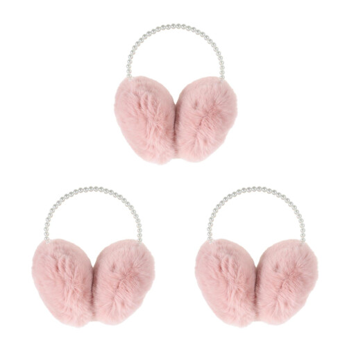 3Pièces Cache-Oreilles Rose Impeccable Pour Hiver 2
