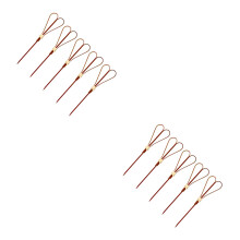 100Pcs Bamboo Fruit Picks Red Scissors Shaped Cocktail Sticks for Bar