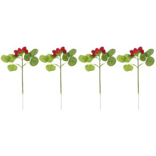 4Pcs Fake Waxberry Branches Plastic Stems for Vase and DIY Decoration