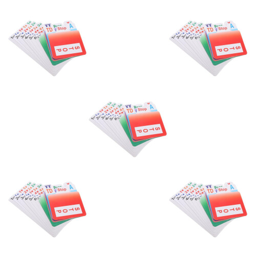 5Sets PVC Bridge Bidding Cards Assorted Color Durable Props