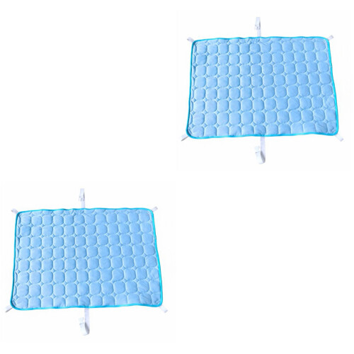 2Pcs Eco-Friendly Cool Mat for Pets Sky-Blue Thickened Cooling Pad 2