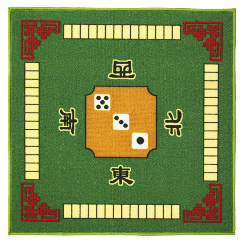 2Pcs Durable Green Mahjong Table Mat Polyester Surface Latex Anti-Slip